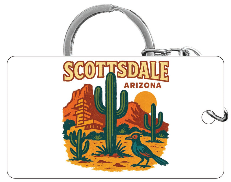Scottsdale Arizona Vintage Design Souvenir Acrylic Keychain (1.5" x 2.75")