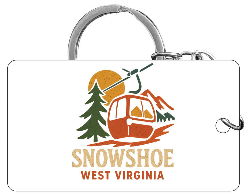 Snowshoe West Virginia Vintage Design Souvenir Acrylic Keychain (1.5" x 2.75")