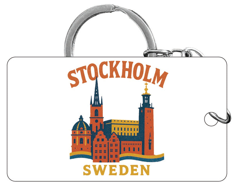 Stockholm Sweden Vintage Design Souvenir Acrylic Keychain (1.5" x 2.75")