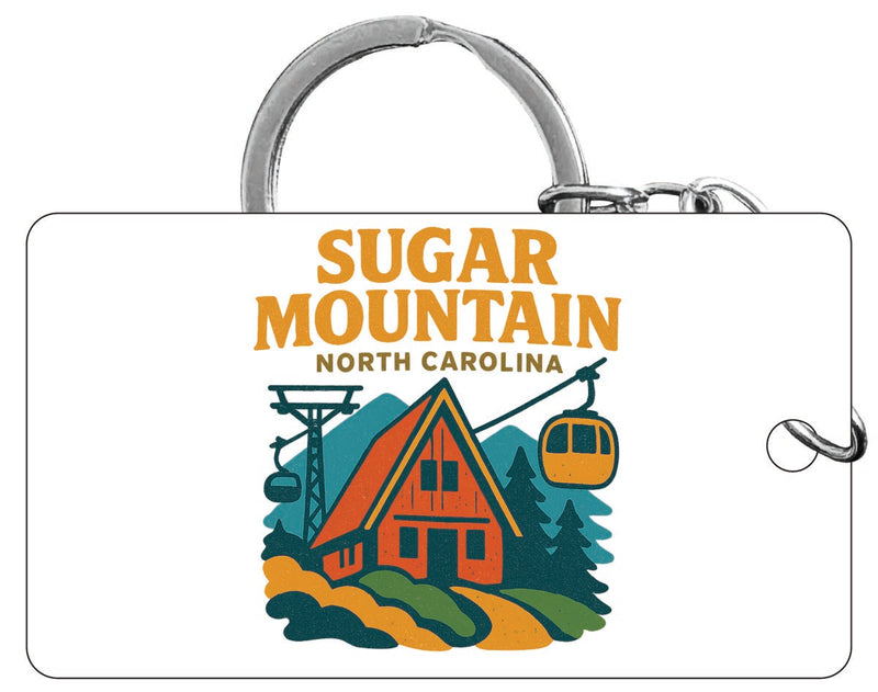 Sugar Mountain North Carolina Vintage Design Souvenir Acrylic Keychain (1.5" x 2.75")