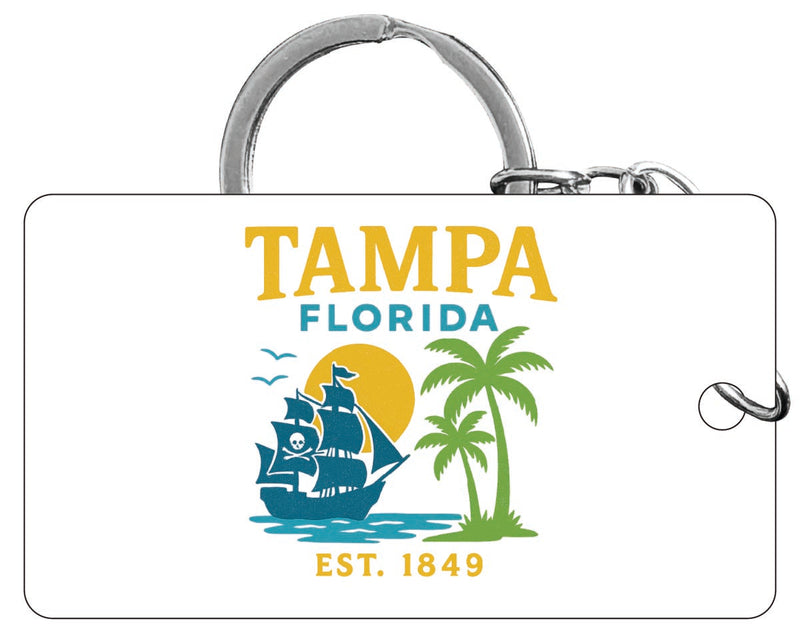Tampa Florida Vintage Design Souvenir Acrylic Keychain (1.5" x 2.75")