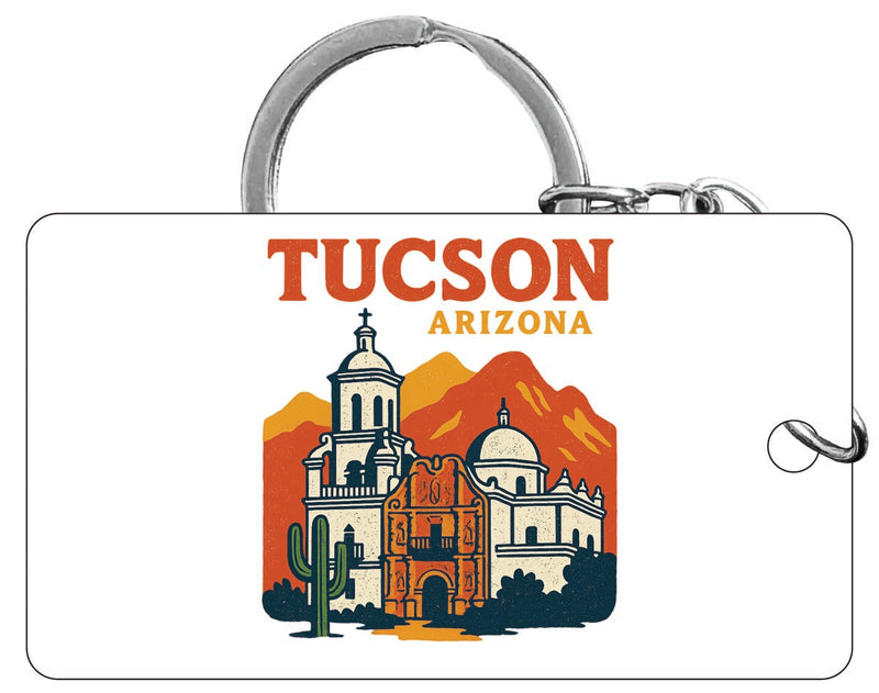 Tucson Arizona Vintage Design Souvenir Acrylic Keychain (1.5" x 2.75")
