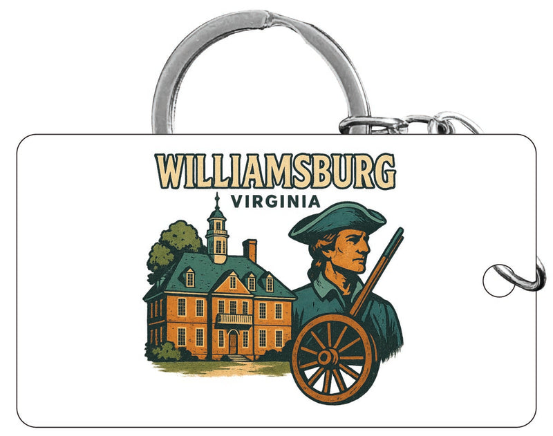 Williamsburg Virginia Vintage Design Souvenir Acrylic Keychain (1.5" x 2.75")