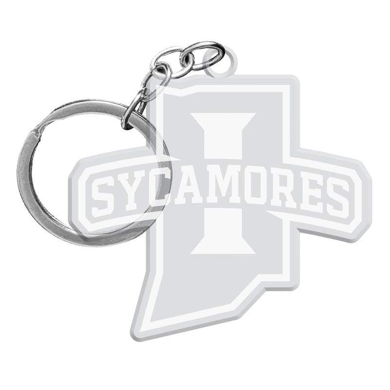 Indiana State University Officially Licensed Precision-Cut Acrylic Keychain – Printed or Engraved Logo Etched