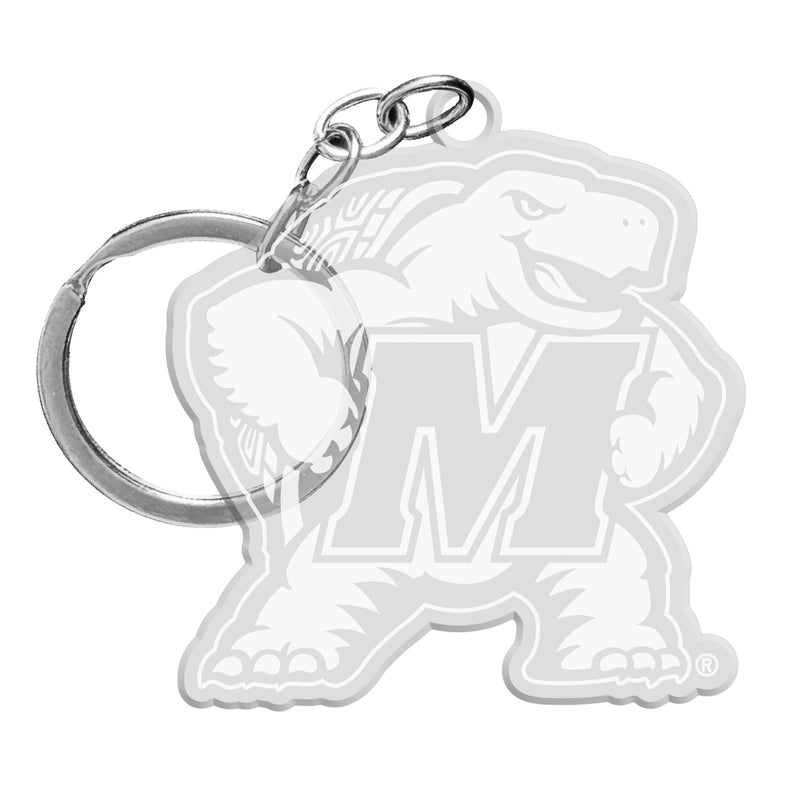 Maryland Terrapins Officially Licensed Precision-Cut Acrylic Keychain – Printed or Engraved Logo Etched