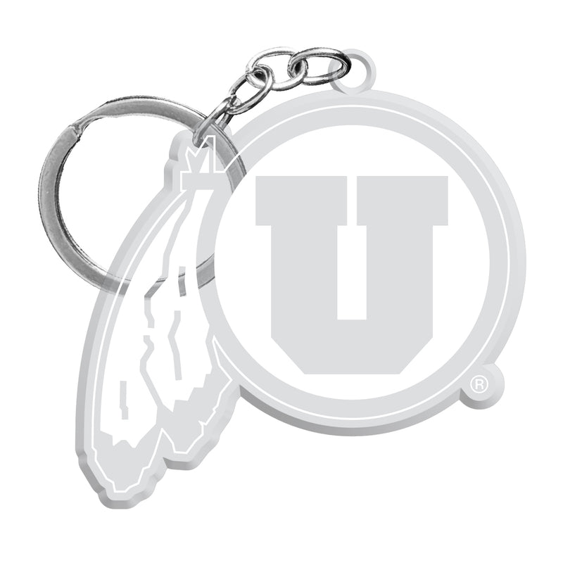 Utah Utes Officially Licensed Precision-Cut Acrylic Keychain – Printed or Engraved Logo Etched