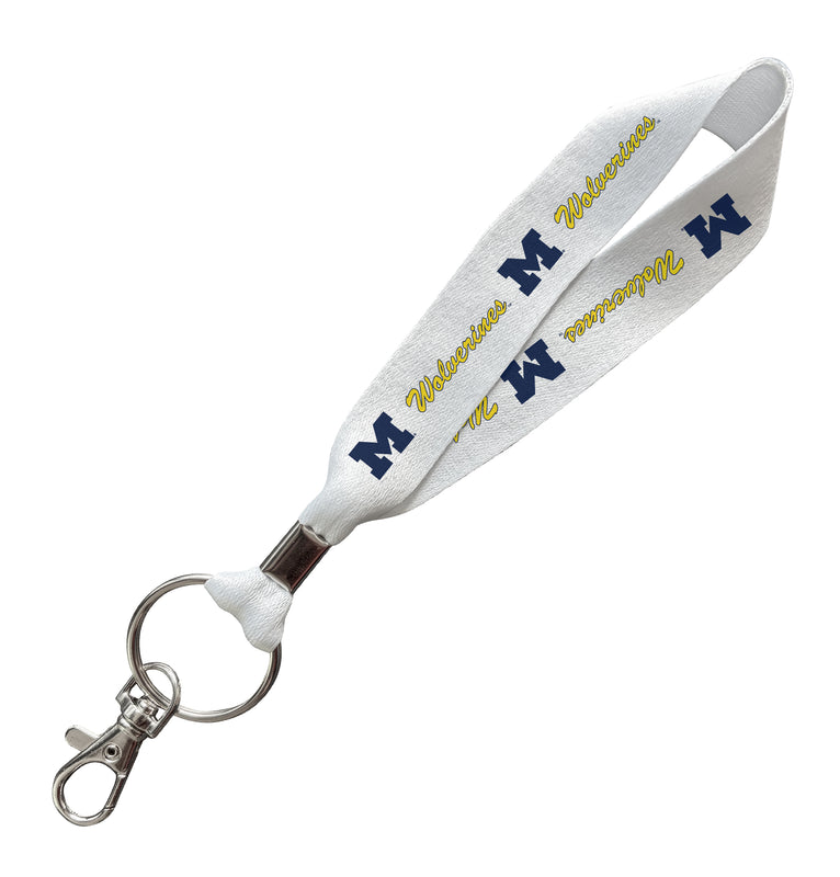 Michigan Wolverines Officially Licensed 6-Inches Long Cloth Keychain Lanyard