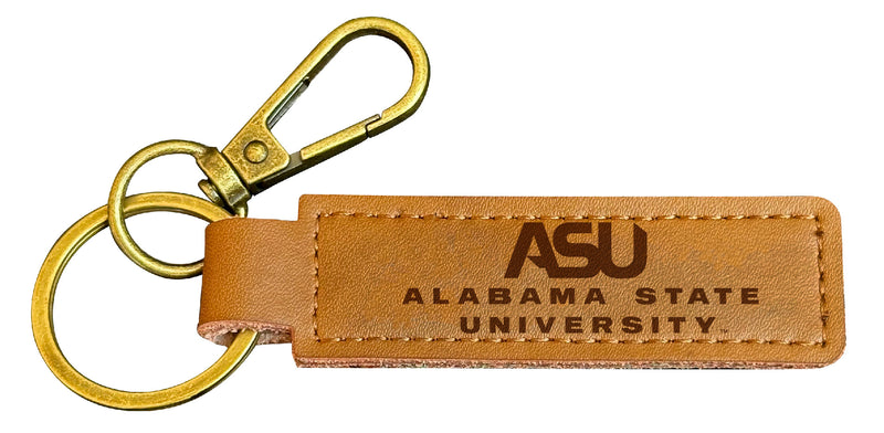 Alabama State University Leather Keychain 3.25"� Long Officially Licensed Collegiate Product Single