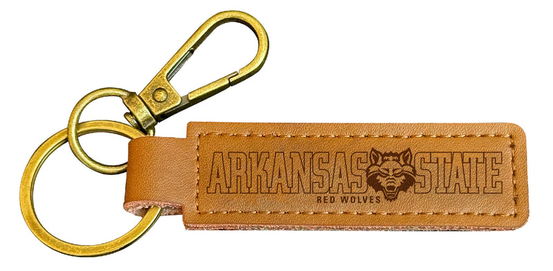 Arkansas State Leather Keychain 3.25"� Long Officially Licensed Collegiate Product 4-Pack