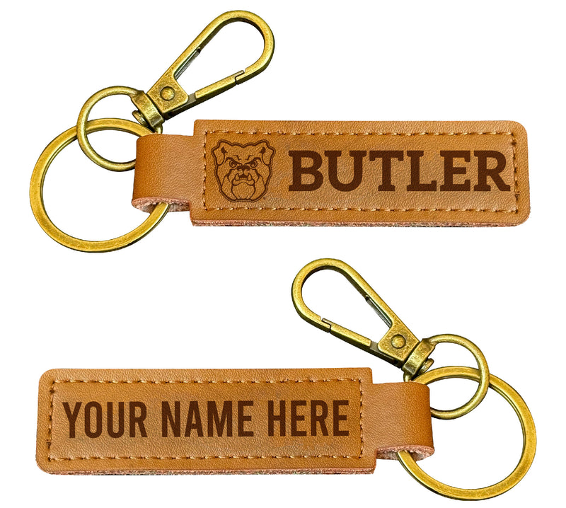 Butler Bulldogs Customizable Leather Keychain 3.25" Long Officially Licensed