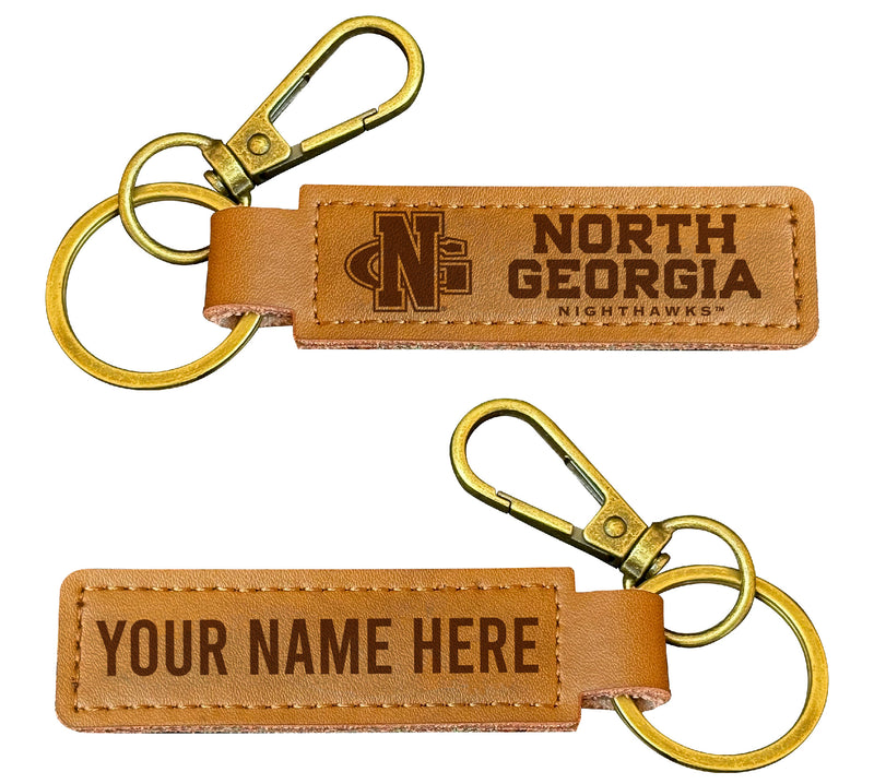 North Georgia Nighhawks Customizable Leather Keychain 3.25" Long Officially Licensed Collegiate Product Single
