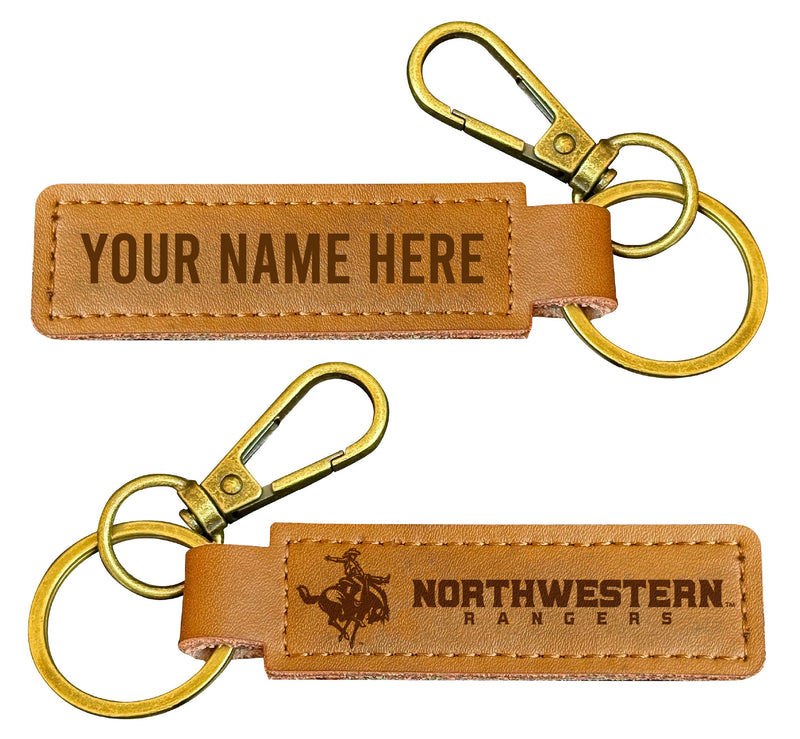 Northwestern Oklahoma State University Customizable Leather Keychain 3.25" Long Officially Licensed