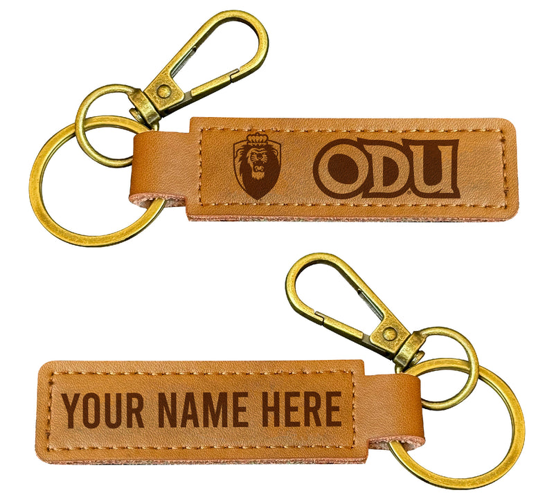 Old Dominion Monarchs Customizable Leather Keychain 3.25" Long Officially Licensed