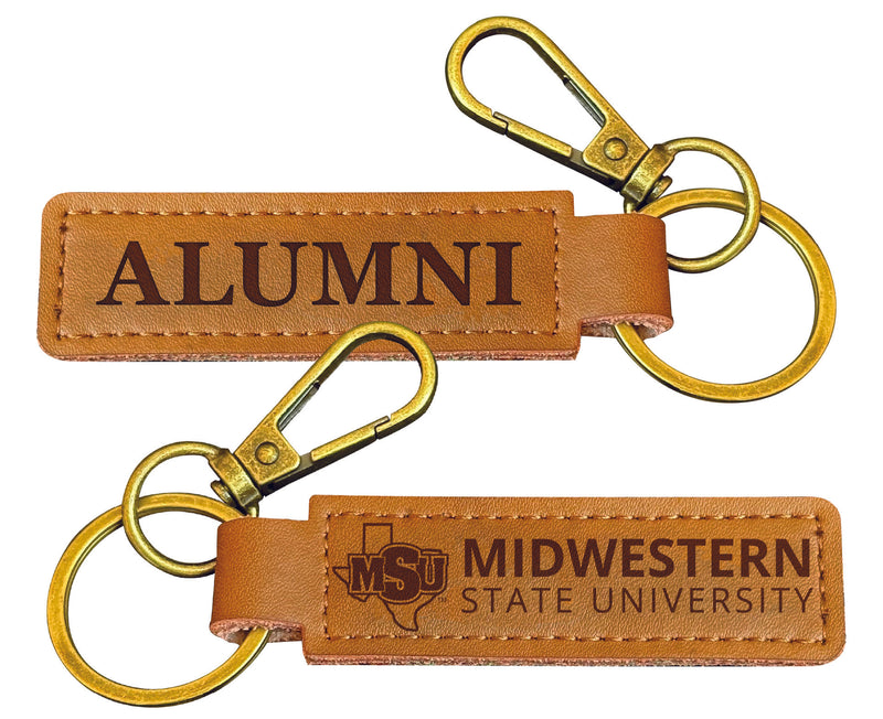 Midwestern State University Mustangs College Alumni Leather Keychain – Officially Licensed