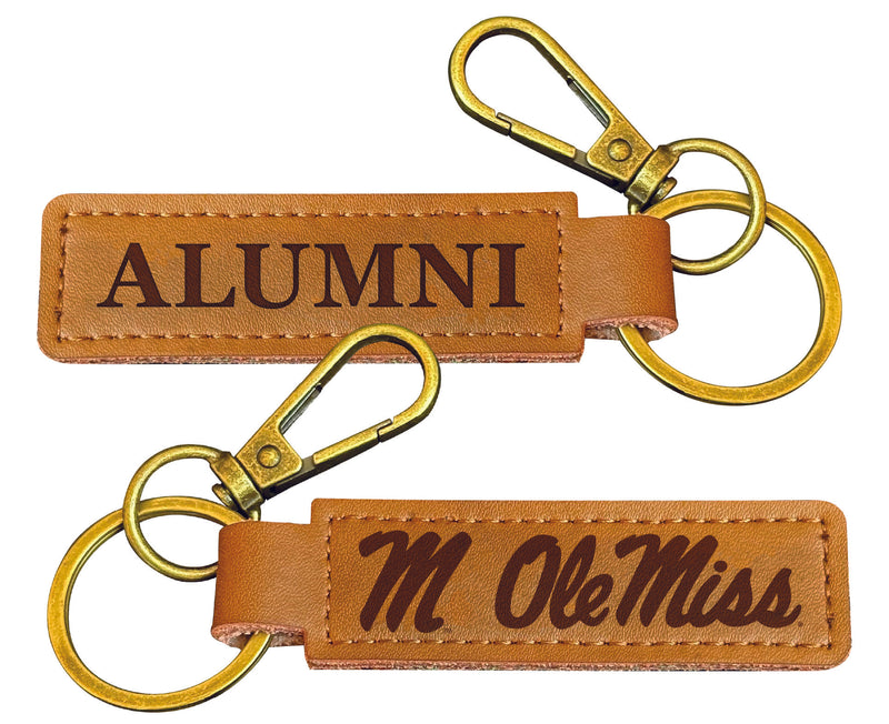 Mississippi Rebels "Ole Miss" College Alumni Leather Keychain – Officially Licensed