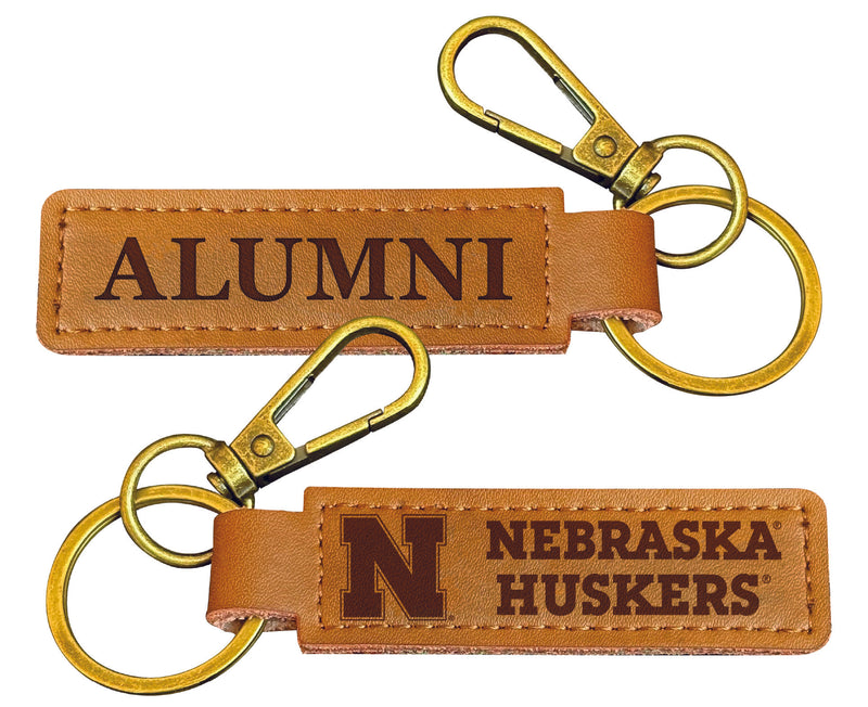 Nebraska Cornhuskers College Alumni Leather Keychain – Officially Licensed