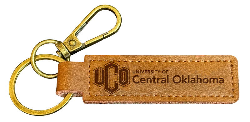 University of Central Oklahoma Bronchos Leather Keychain 3.25"� Long Officially Licensed Collegiate Product 2-Pack