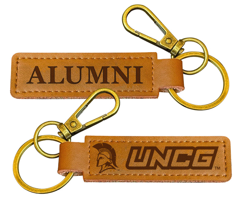 North Carolina Greensboro Spartans College Alumni Leather Keychain – Officially Licensed