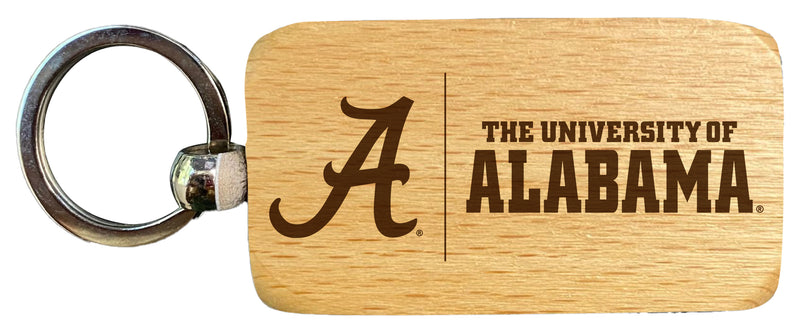 Alabama Crimson Tide 2.5 x 1-Inch Engraved Wooden Keychain Officially Licensed Collegiate Product 4-Pack