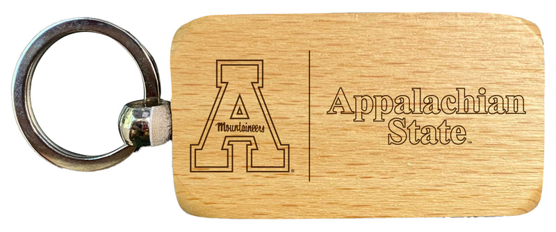 Appalachian State 2.5 x 1-Inch Engraved Wooden Keychain Officially Licensed Collegiate Product Single Unit