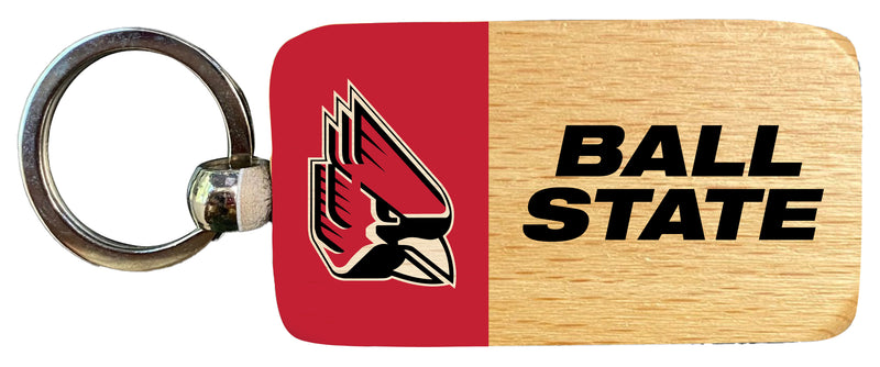 Ball State University 2.5 x 1-Inch Wooden Keychain Officially Licensed Collegiate Product Single