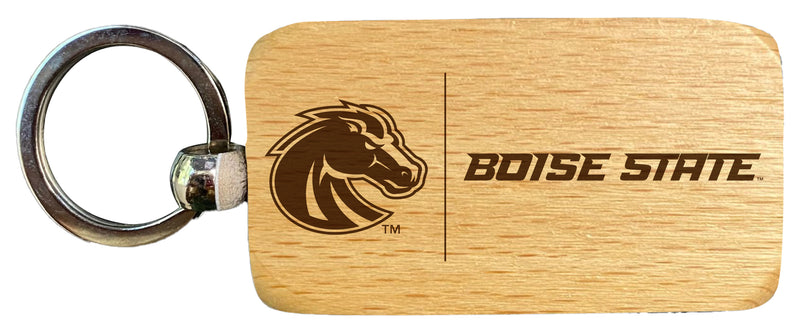 Boise State Broncos 2.5 x 1-Inch Engraved Wooden Keychain Officially Licensed Collegiate Product Single Unit