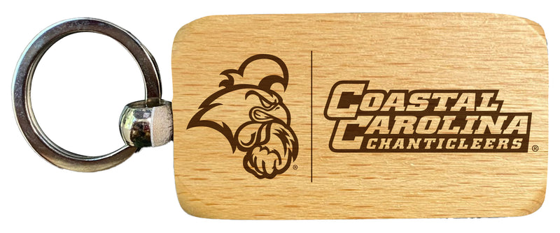 Coastal Carolina University 2.5 x 1-Inch Engraved Wooden Keychain Officially Licensed Collegiate Product 2-Pack