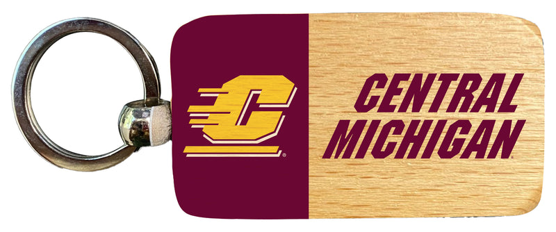 Central Michigan University 2.5 x 1-Inch Wooden Keychain Officially Licensed Collegiate Product Single