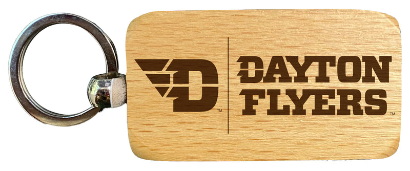 Dayton Flyers 2.5 x 1-Inch Engraved Wooden Keychain Officially Licensed Collegiate Product Single Unit