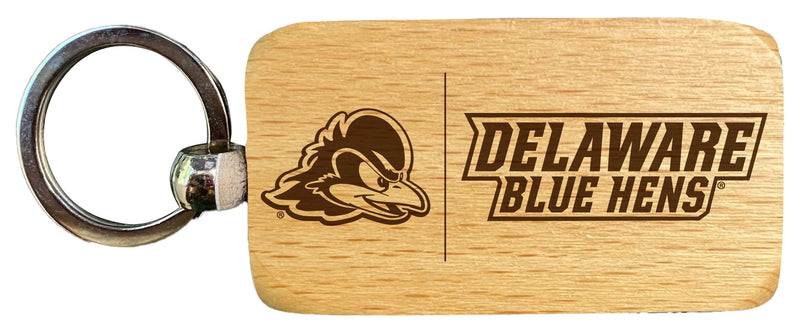 Delaware Blue Hens 2.5 x 1-Inch Engraved Wooden Keychain Officially Licensed Collegiate Product 2-Pack