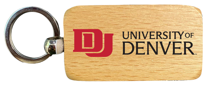 University of Denver Pioneers 2.5 x 1-Inch Wooden Keychain Officially Licensed Collegiate Product 2-Pack