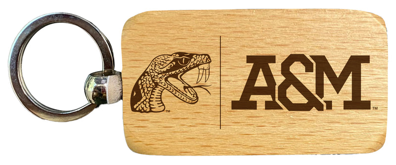 Florida A&M Rattlers 2.5 x 1-Inch Engraved Wooden Keychain Officially Licensed Collegiate Product Single Unit