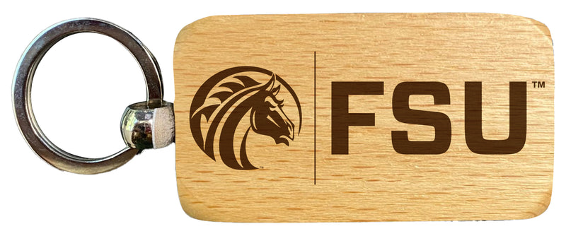 Fayetteville State University 2.5 x 1-Inch Engraved Wooden Keychain Officially Licensed Collegiate Product Single Unit