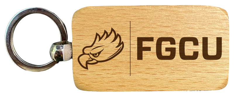Florida Gulf Coast Eagles 2.5 x 1-Inch Engraved Wooden Keychain Officially Licensed Collegiate Product Single Unit
