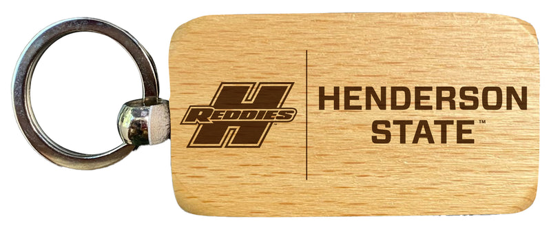 Henderson State Reddies 2.5 x 1-Inch Engraved Wooden Keychain Officially Licensed Collegiate Product Single Unit