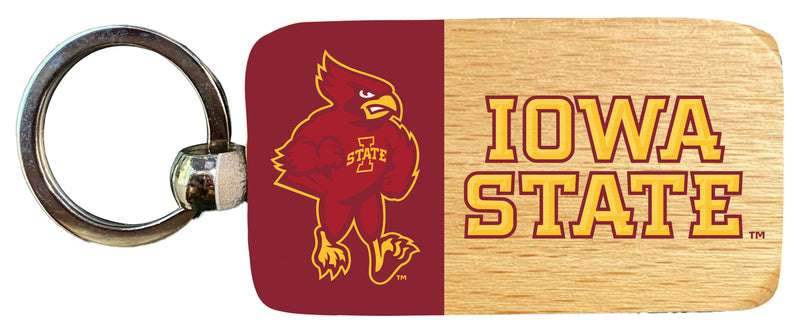 Iowa State Cyclones 2.5 x 1-Inch Wooden Keychain Officially Licensed Collegiate Product 4-Pack