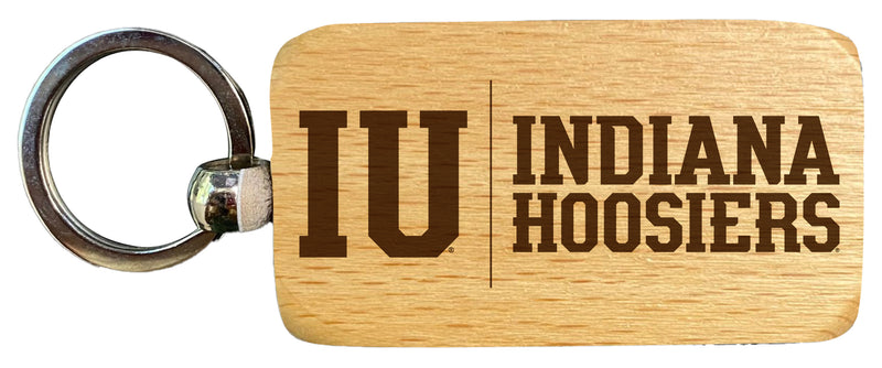 Indiana Hoosiers 2.5 x 1-Inch Engraved Wooden Keychain Officially Licensed Collegiate Product 2-Pack