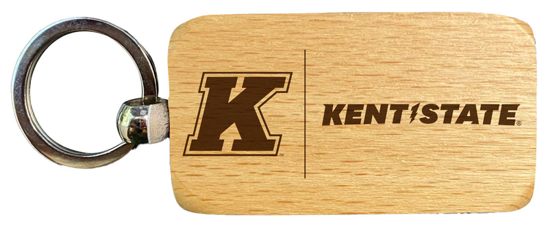 Kent State University 2.5 x 1-Inch Engraved Wooden Keychain Officially Licensed Collegiate Product Single Unit