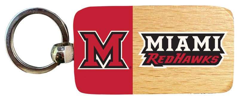 Miami University of Ohio 2.5 x 1-Inch Wooden Keychain Officially Licensed Collegiate Product Single