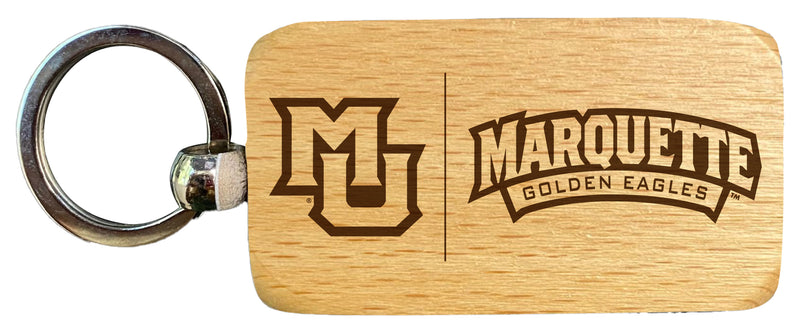 Marquette Golden Eagles 2.5 x 1-Inch Engraved Wooden Keychain Officially Licensed Collegiate Product 2-Pack