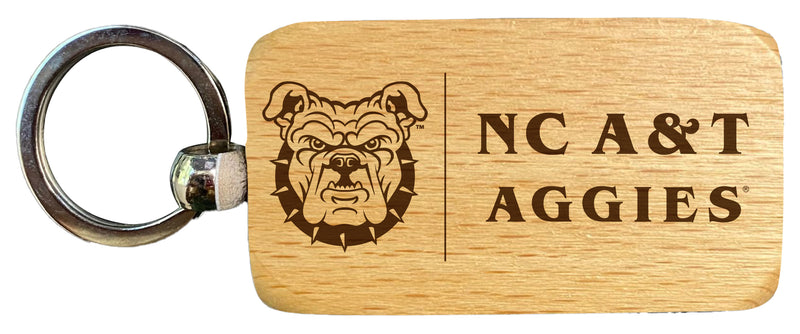 North Carolina A&T State Aggies 2.5 x 1-Inch Engraved Wooden Keychain Officially Licensed Collegiate Product 2-Pack