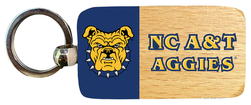 North Carolina A&T State Aggies 2.5 x 1-Inch Wooden Keychain Officially Licensed Collegiate Product 2-Pack
