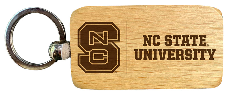 NC State Wolfpack 2.5 x 1-Inch Engraved Wooden Keychain Officially Licensed Collegiate Product Single Unit