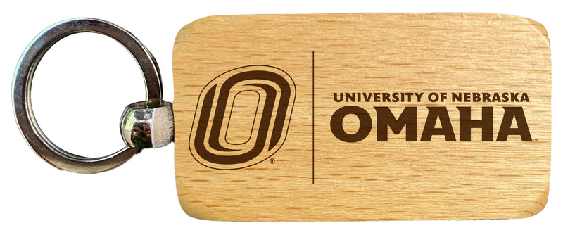 Nebraska at Omaha 2.5 x 1-Inch Engraved Wooden Keychain Officially Licensed Collegiate Product 4-Pack