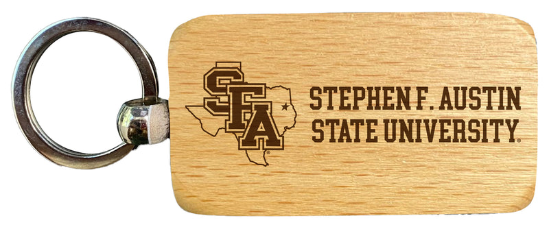 Stephen F. Austin State University 2.5 x 1-Inch Engraved Wooden Keychain Officially Licensed Collegiate Product Single Unit
