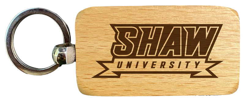 Shaw University Bears 2.5 x 1-Inch Engraved Wooden Keychain Officially Licensed Collegiate Product Single Unit