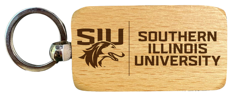 Southern Illinois Salukis 2.5 x 1-Inch Engraved Wooden Keychain Officially Licensed Collegiate Product Single Unit