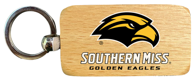 Southern Mississippi Golden Eagles 2.5 x 1-Inch Wooden Keychain Officially Licensed Collegiate Product 4-Pack