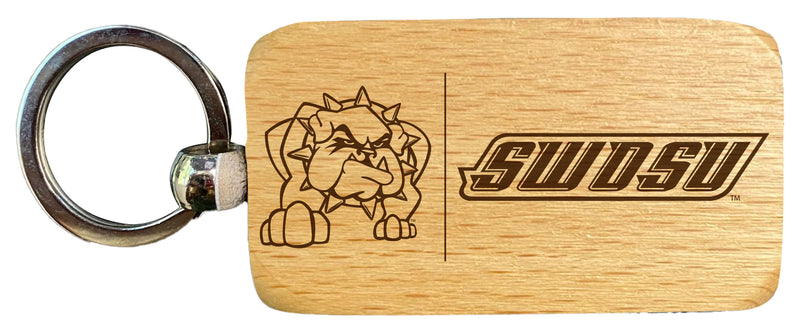 Southwestern Oklahoma State University 2.5 x 1-Inch Engraved Wooden Keychain Officially Licensed Collegiate Product Single Unit
