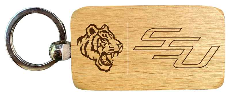 Savannah State University 2.5 x 1-Inch Engraved Wooden Keychain Officially Licensed Collegiate Product 2-Pack